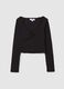Black cotton blend regular fit sweater_4