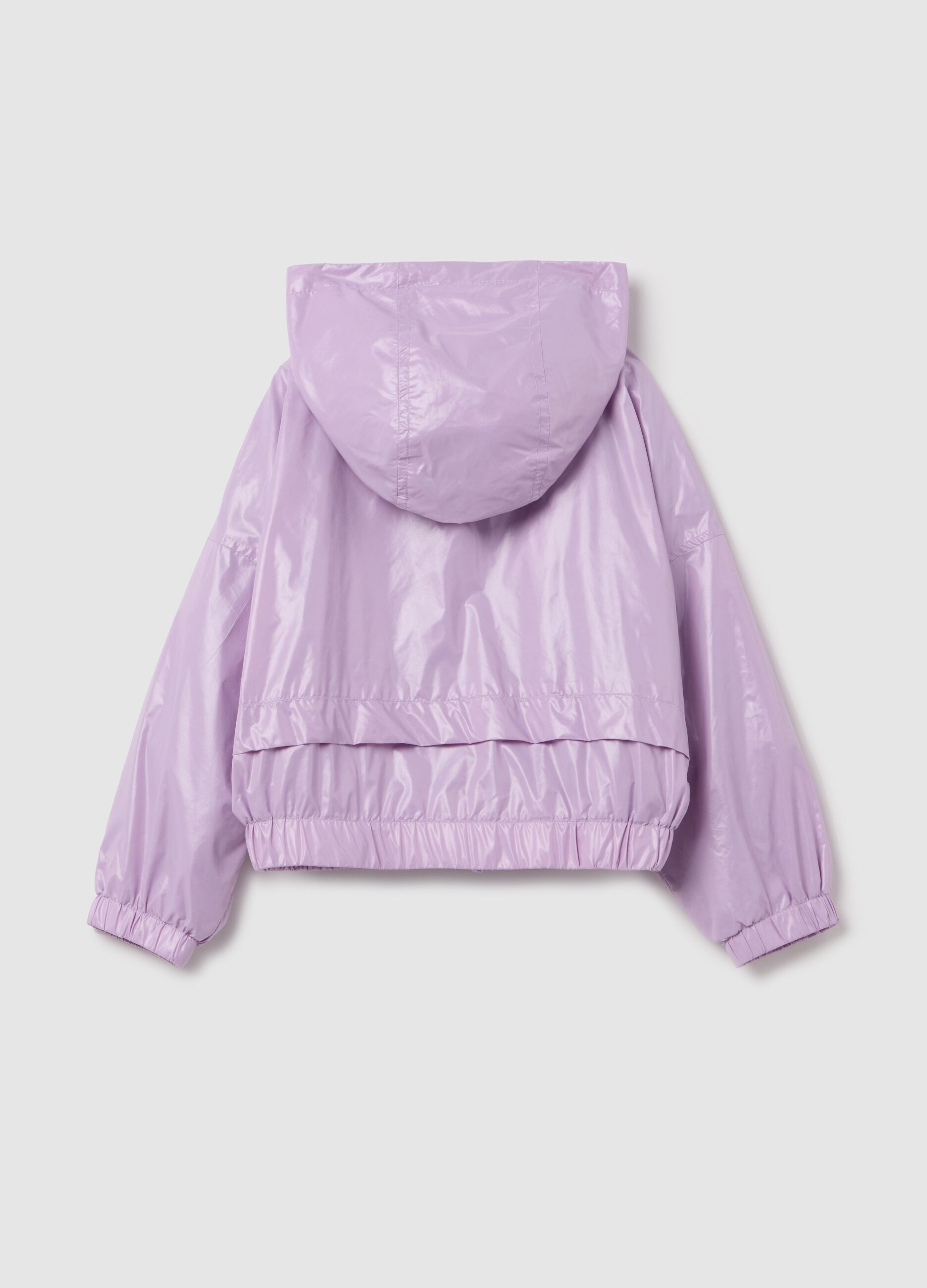 Giacca impermeabile shiny con cappuccio 