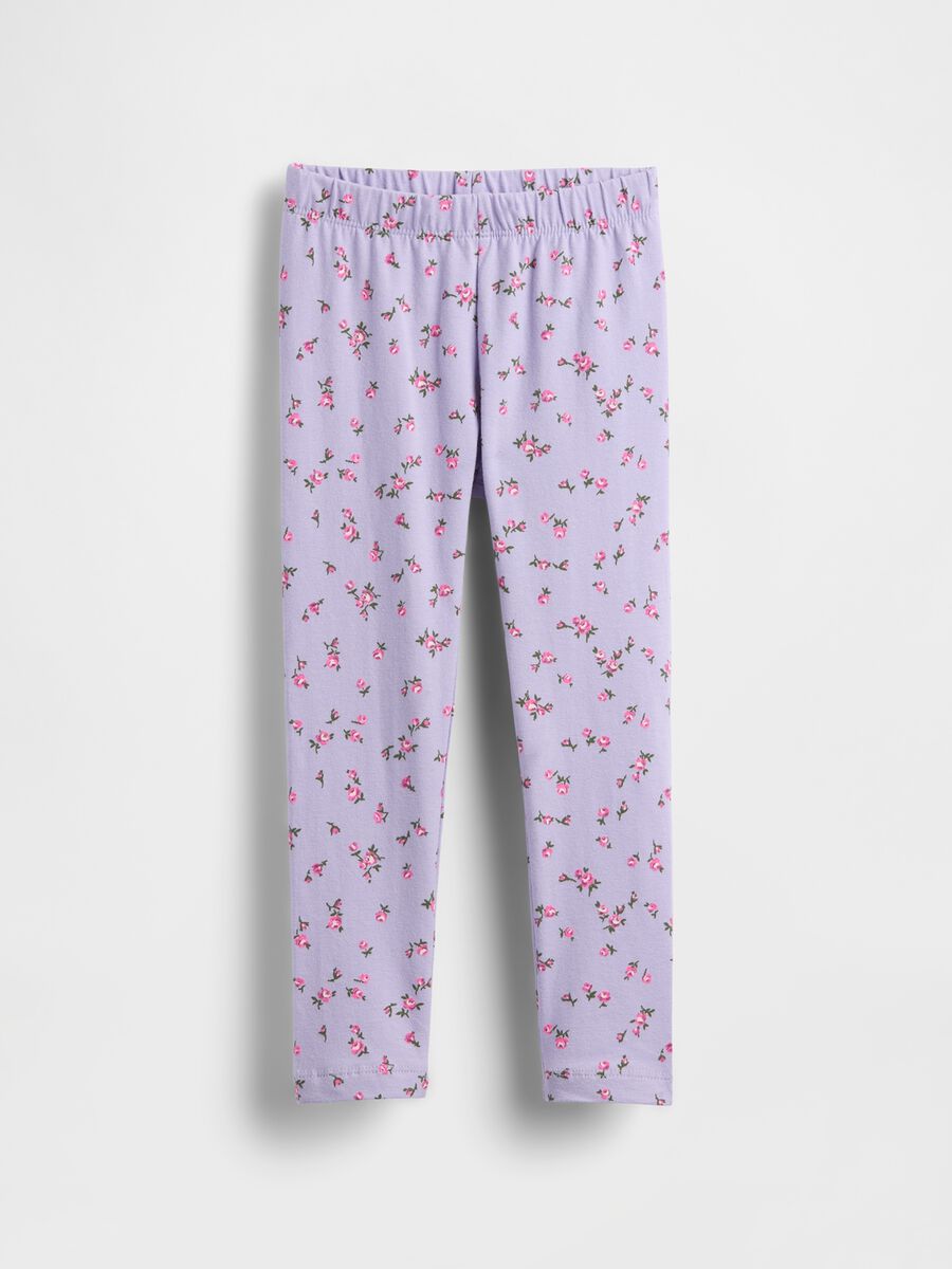 Purple Stretch Cotton Leggings_0