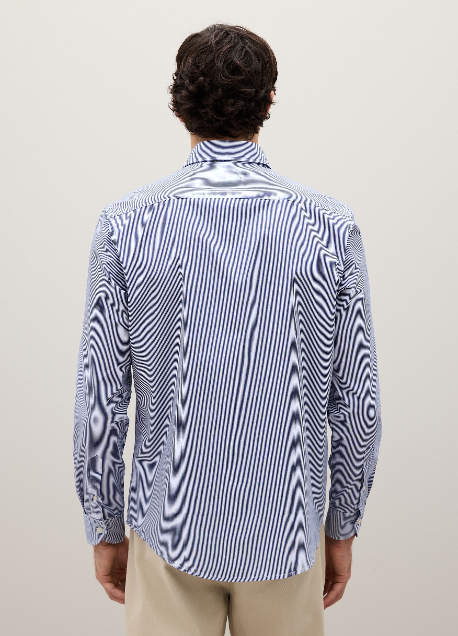 Regular fit blue pure cotton shirt