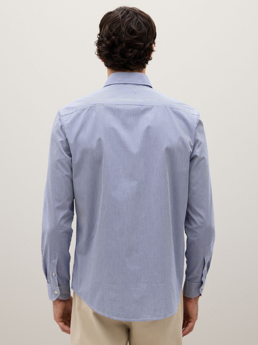 Regular fit blue pure cotton shirt_3
