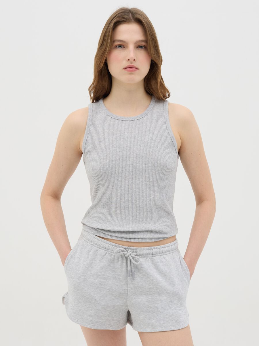Grey cotton stretch vest top by Ovs_0