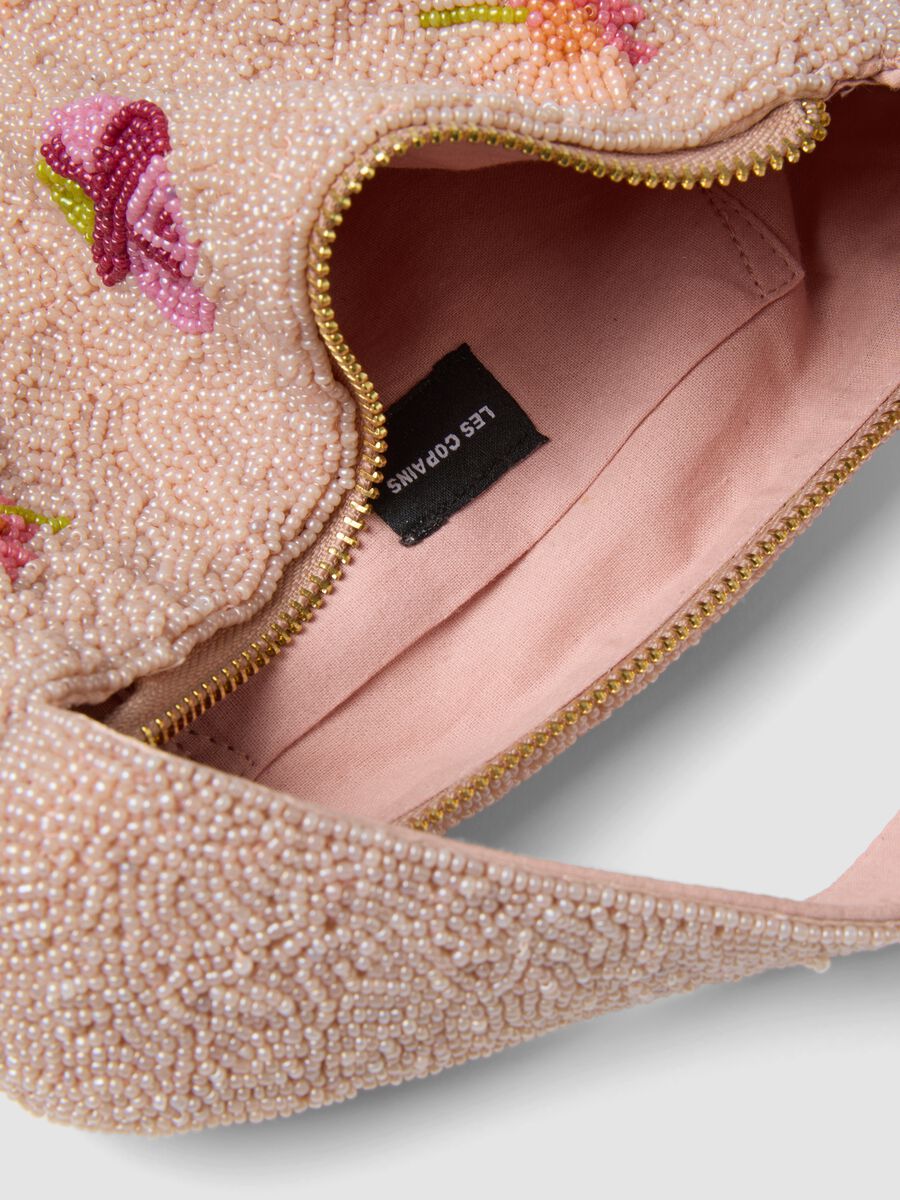 Pink bag with floral bead embroidery_2