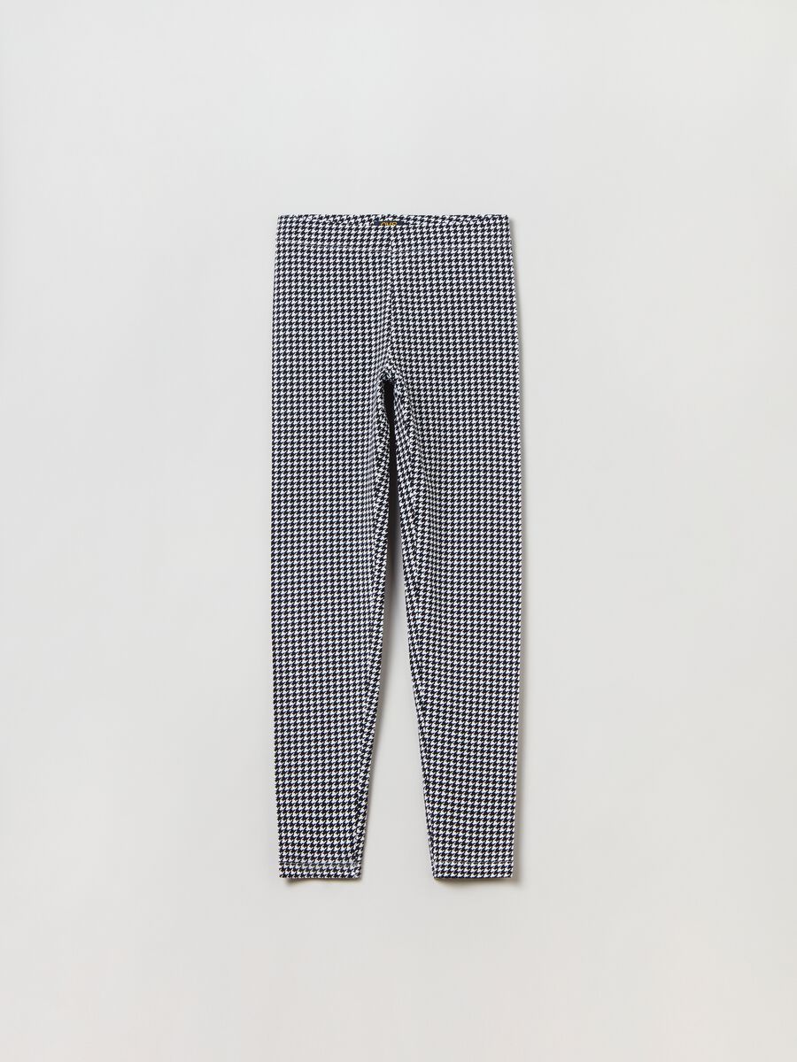 Leggings in cotone stretch con stampa_0