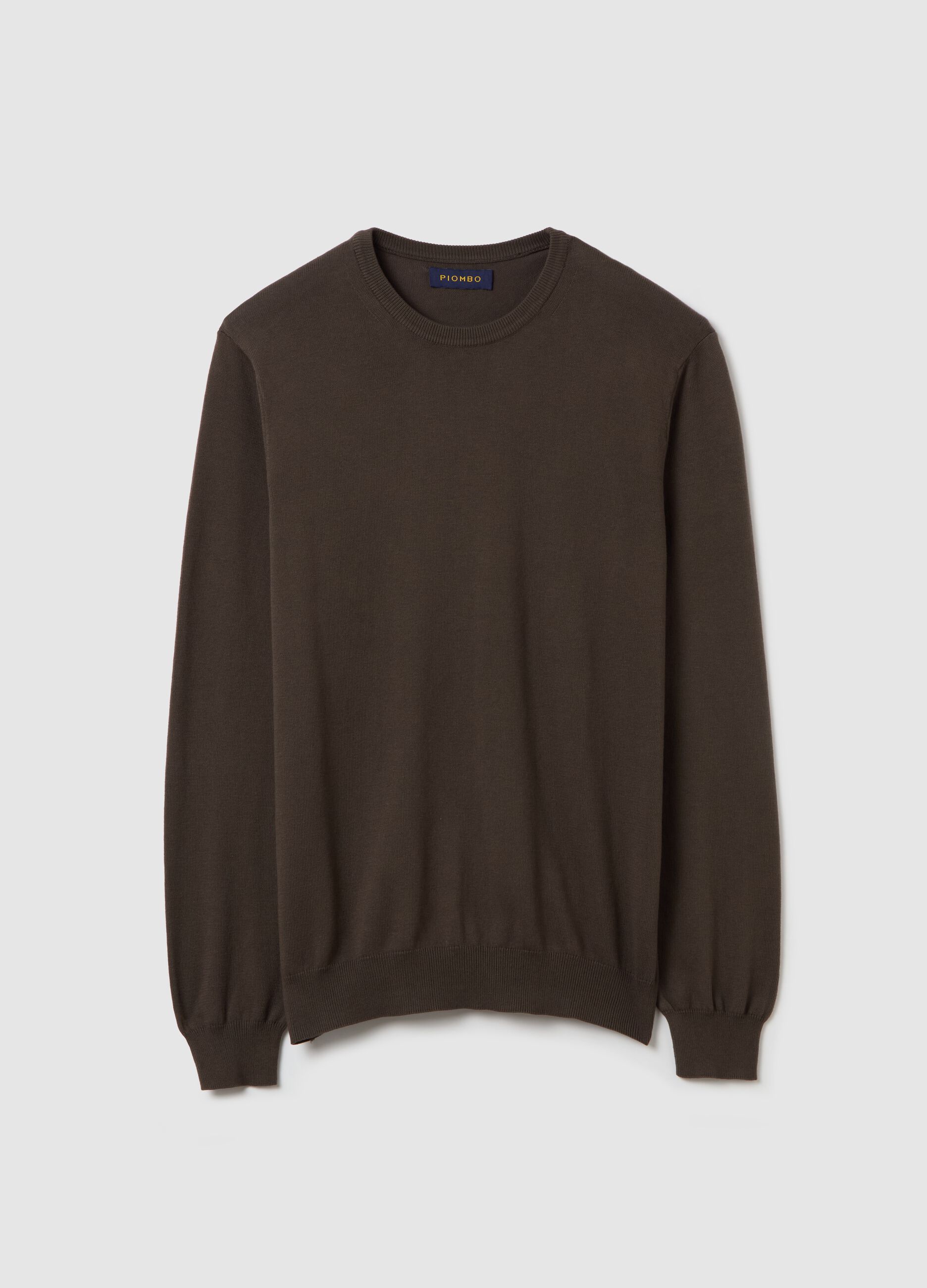 Solid colour pullover with round neck