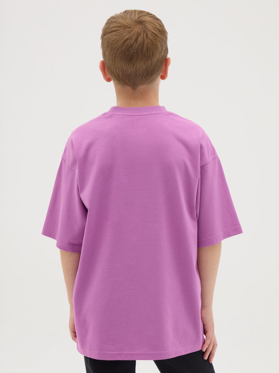 Boy's regular fit purple cotton T-shirt_1