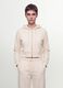 White cotton-blend fitted zip-up hoodie_0