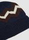 Blue and Brown Knitted Beanie with Pattern_1