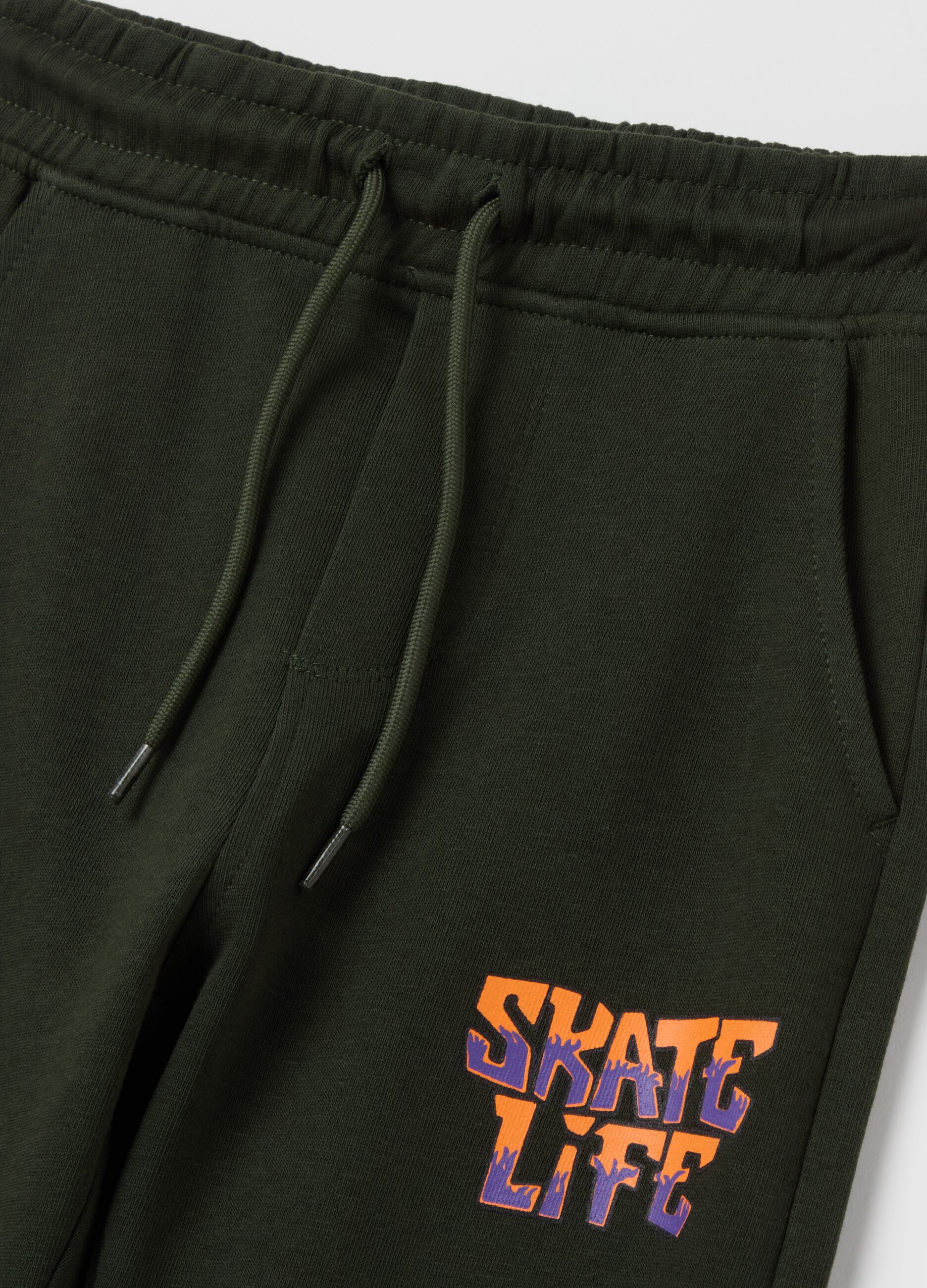 Joggers con coulisse e stampa 