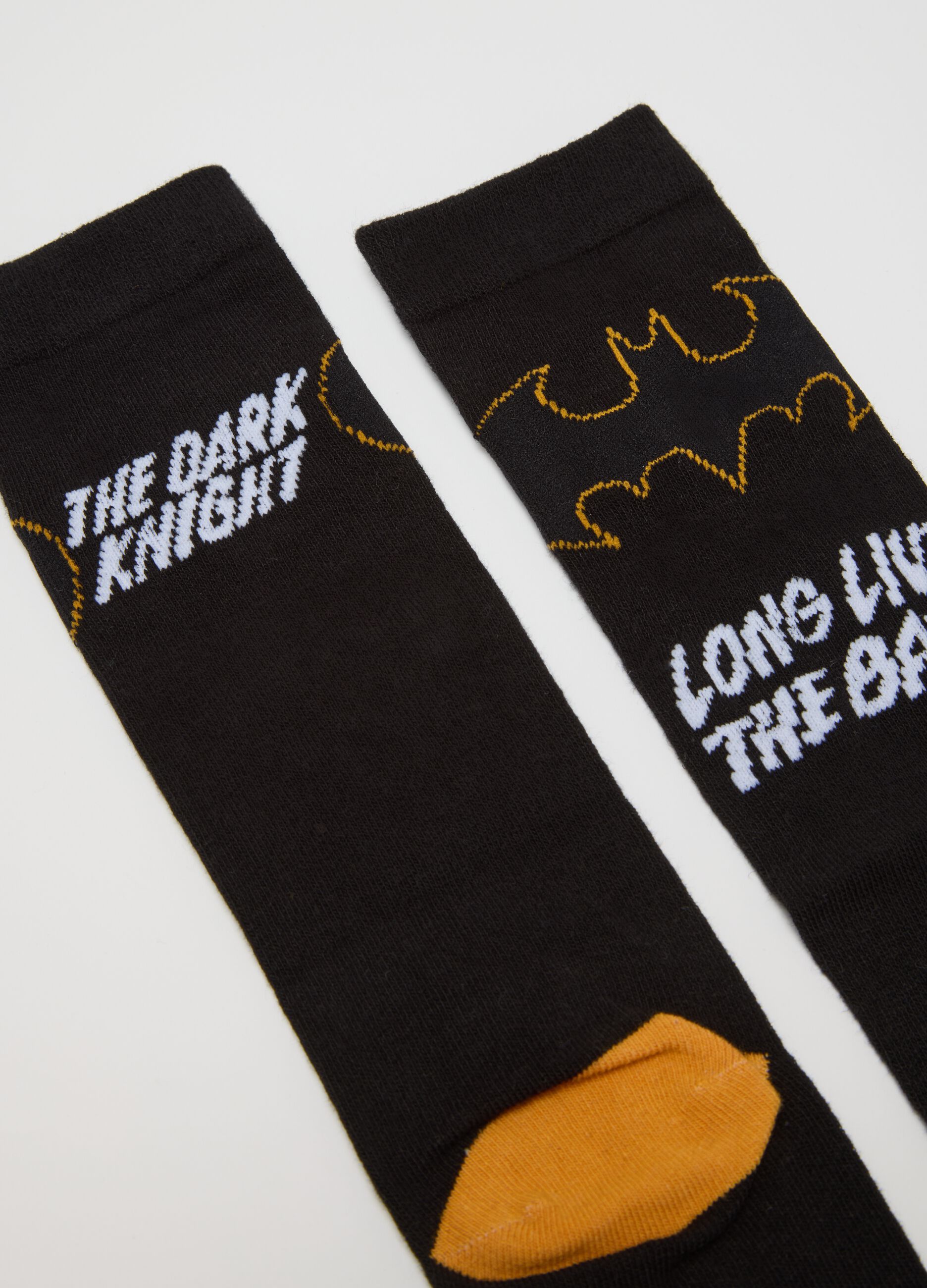 Children's black cotton blend socks bipack