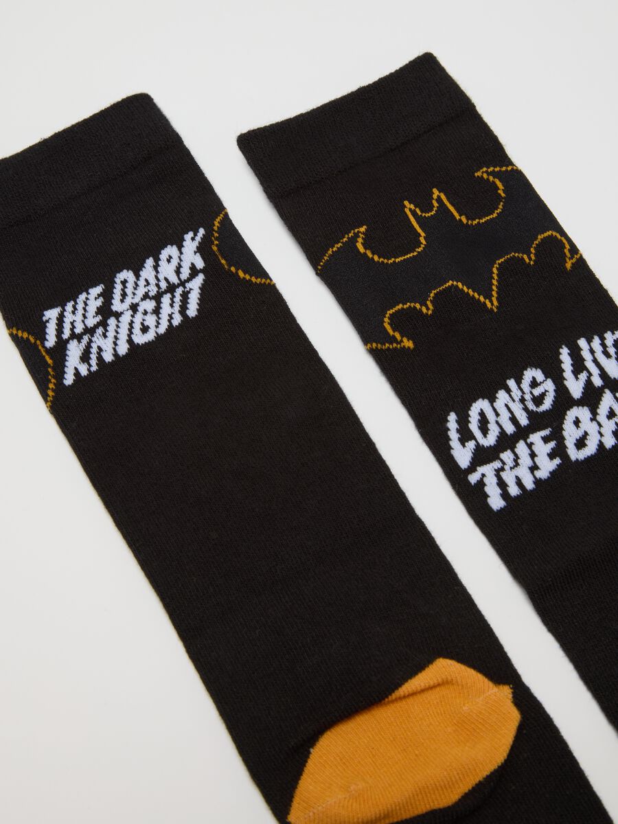 Children's black cotton blend socks bipack_2