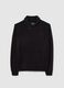 Maglione nero con collo a scialle regular fit_4