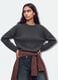 Grey stretch wool jumper with studded trims_0