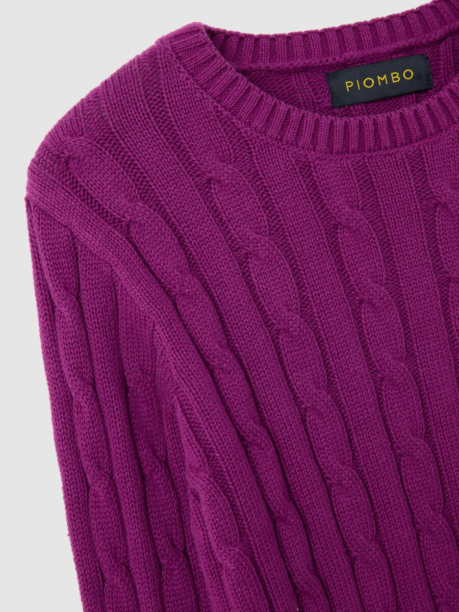 Maglione in puro cotone viola regular fit_5