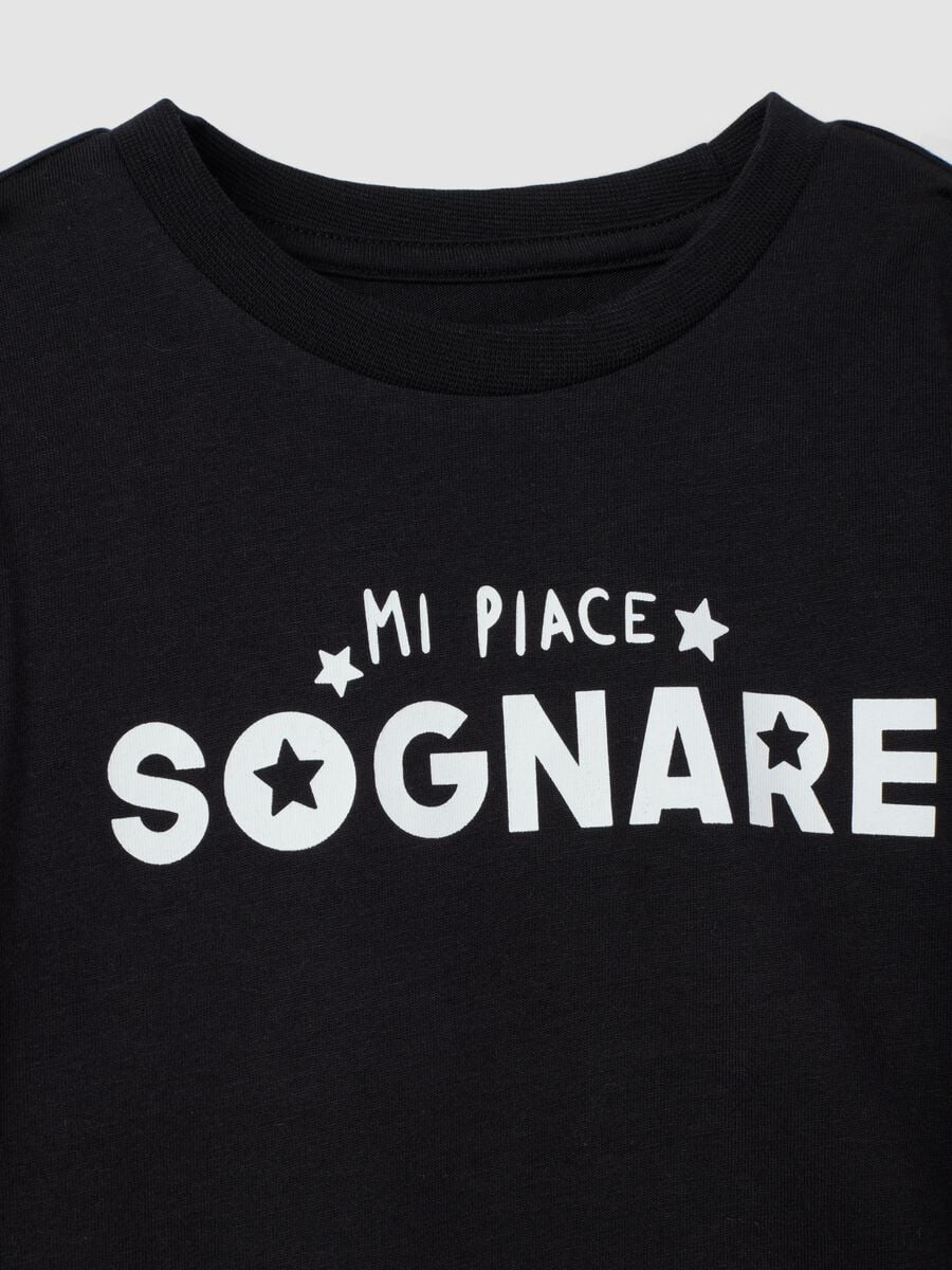 T-shirt nera girocollo in puro cotone organico_2