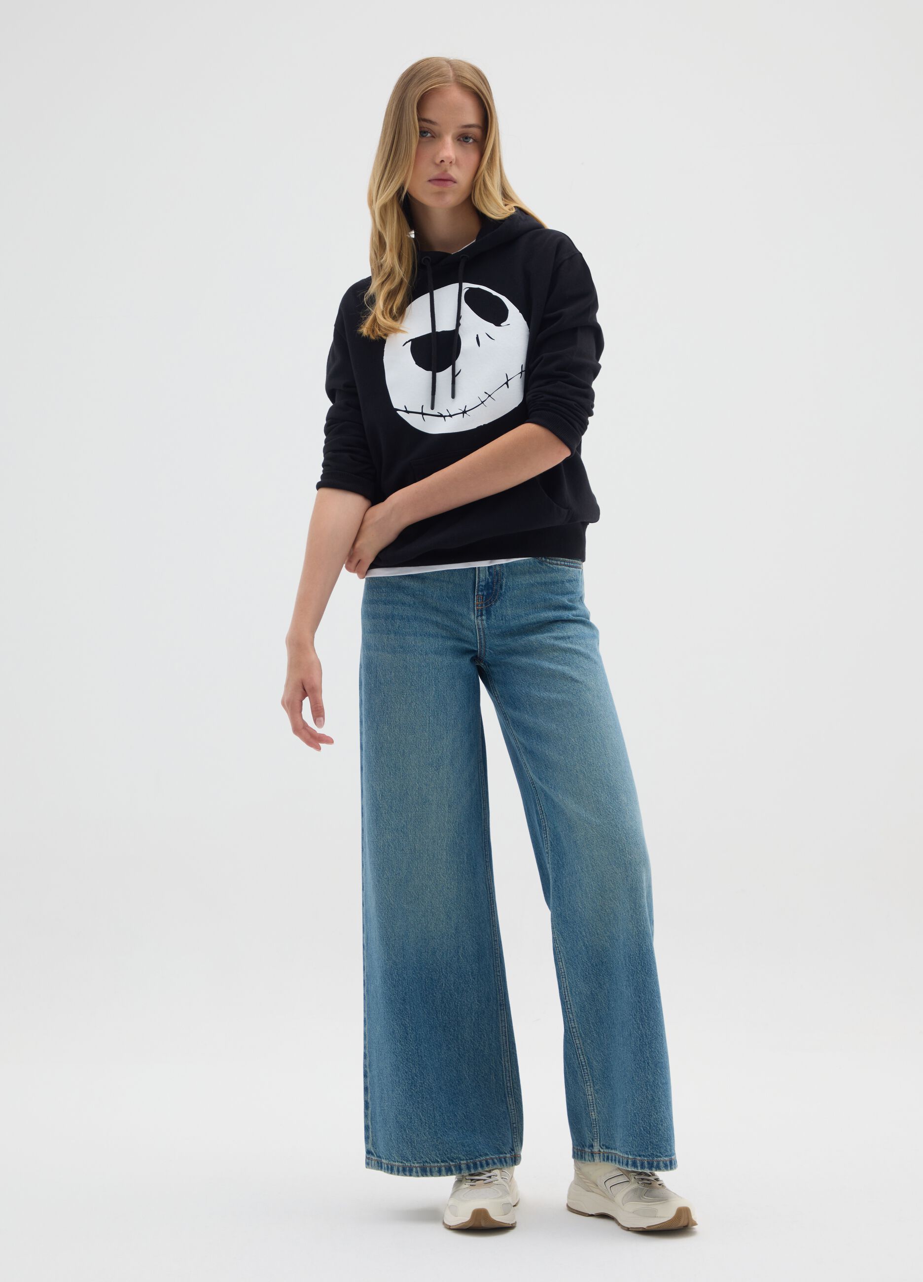Black pure cotton sweatshirt with print