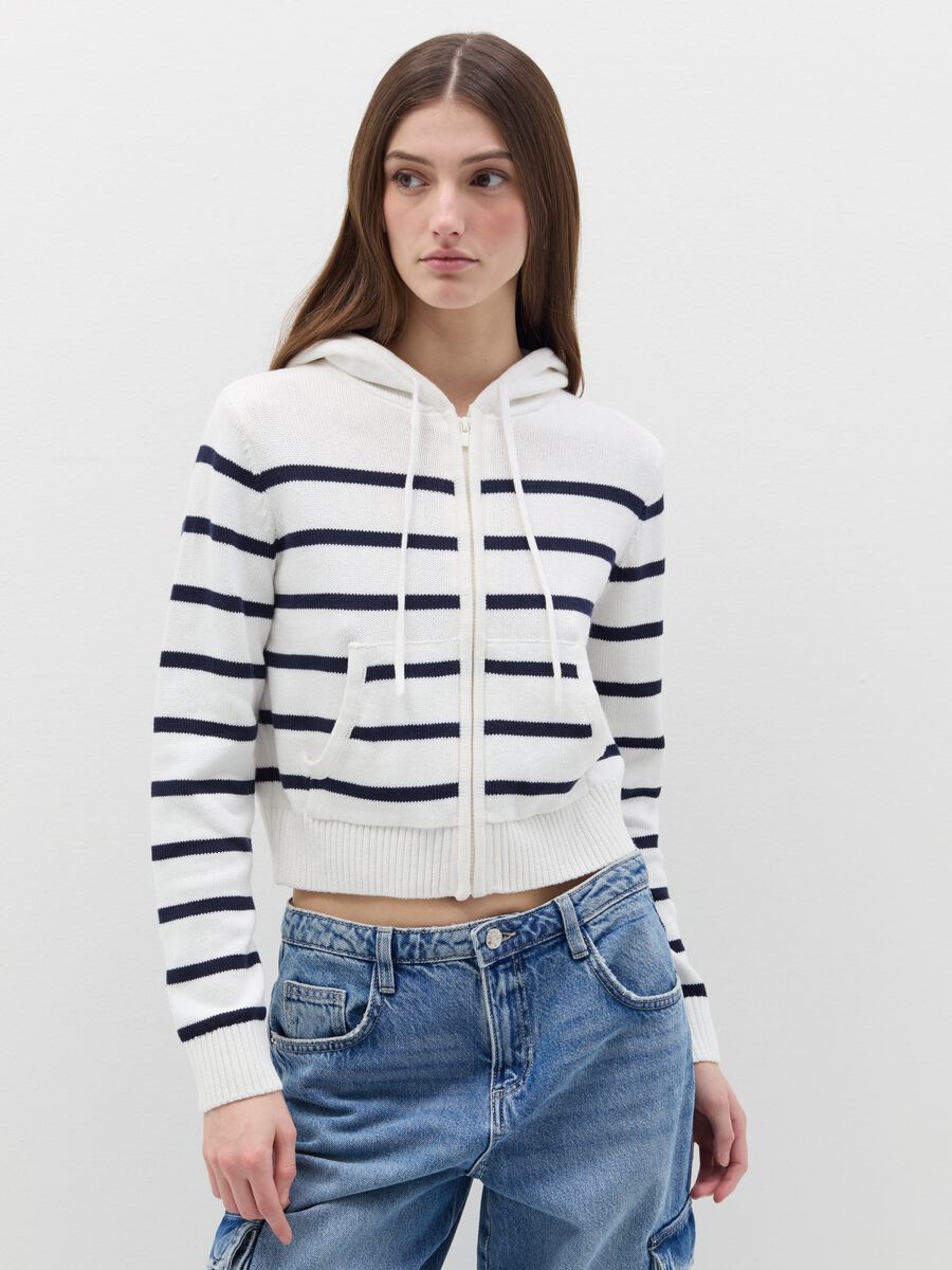 Full-zip cardigan with hood_0