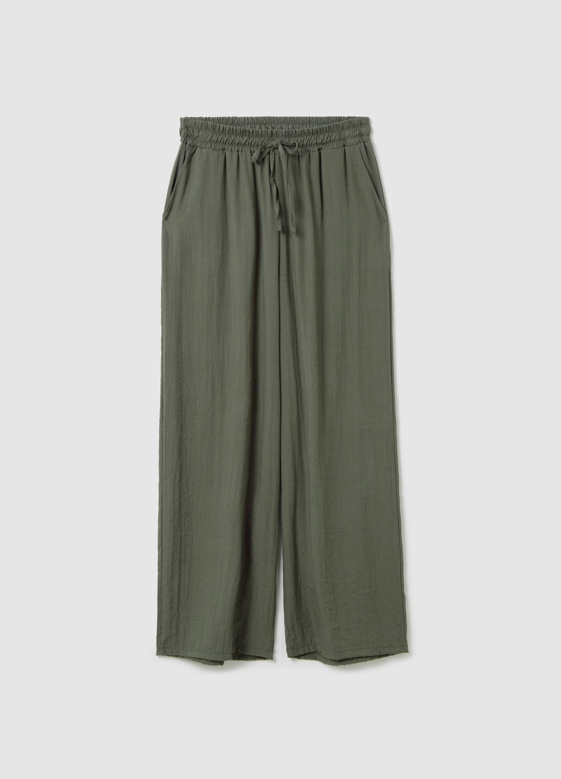 Green wide-leg trousers
