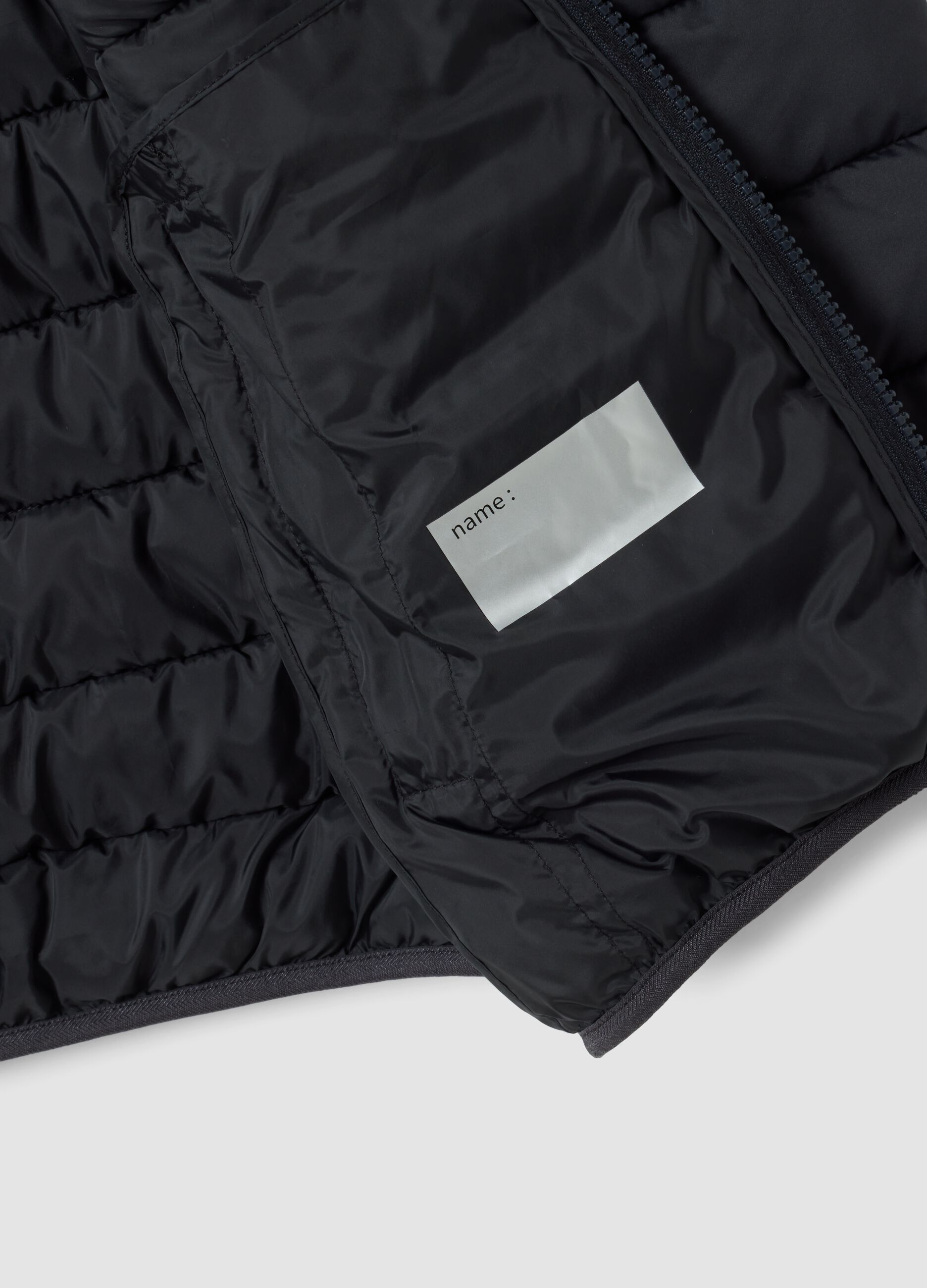 Giubbotto Ultralight nero imbottito con cappuccio e zip per ragazzo