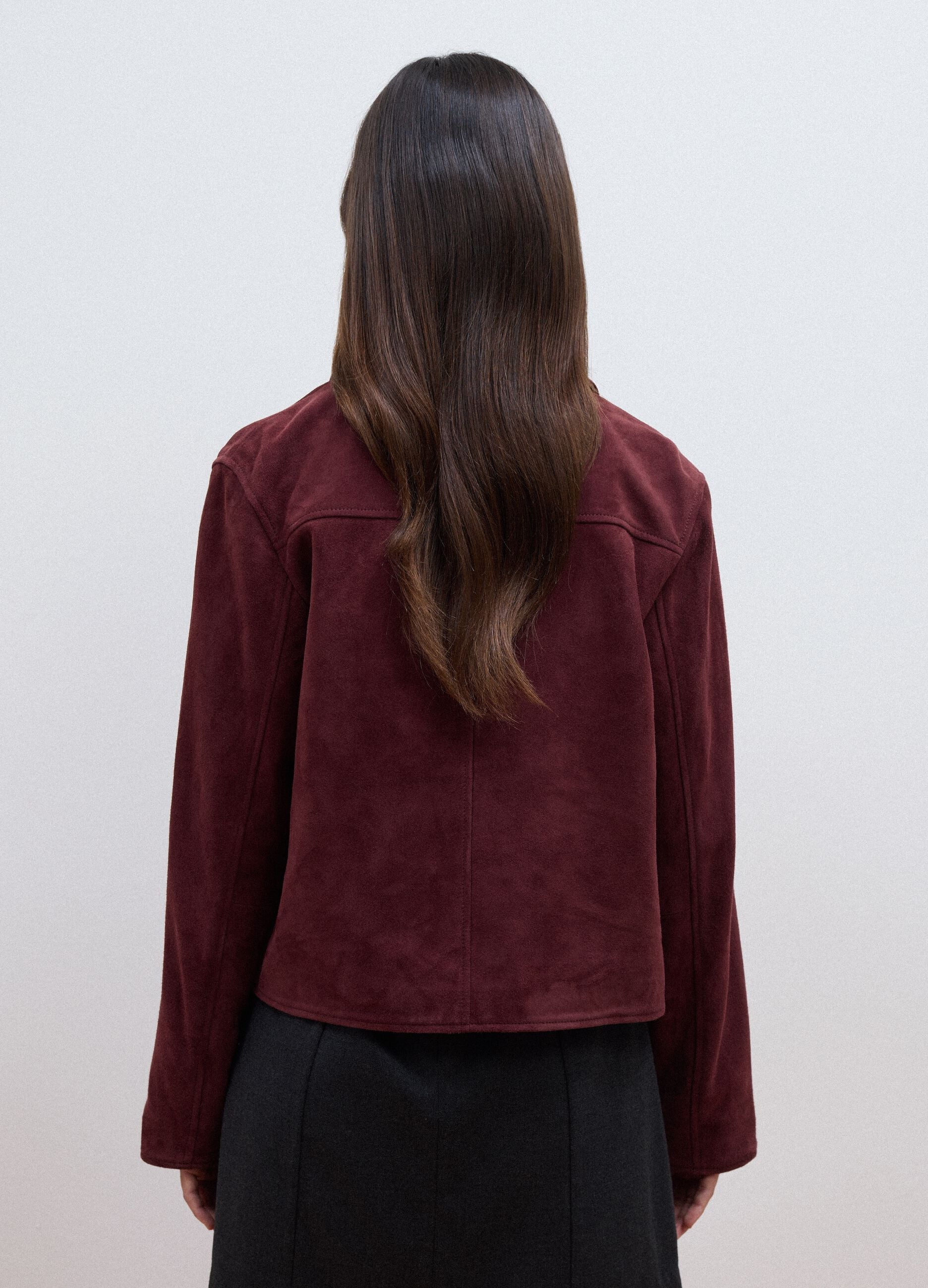 Giacca rossa in vera pelle regular fit