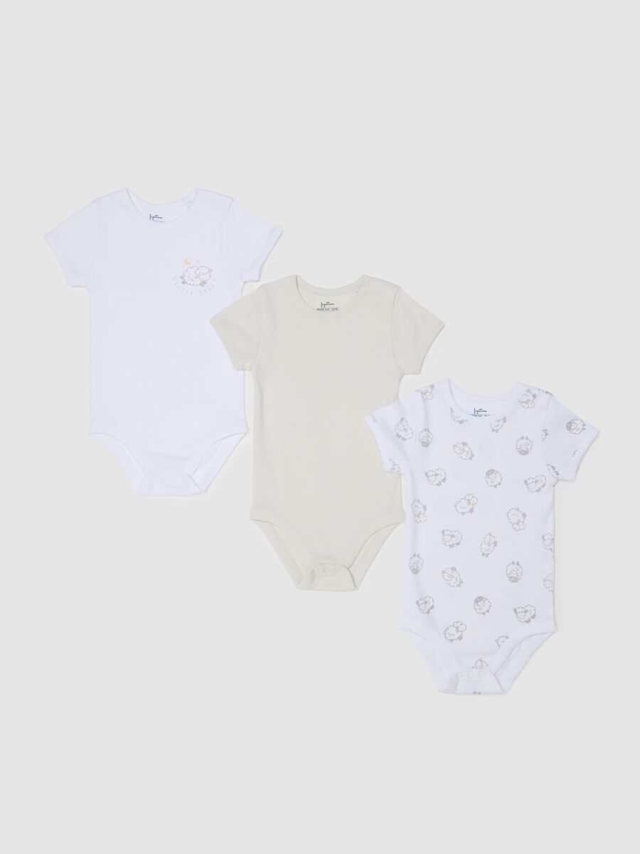 Multicolour pure cotton newborn bodysuits tripack set_0