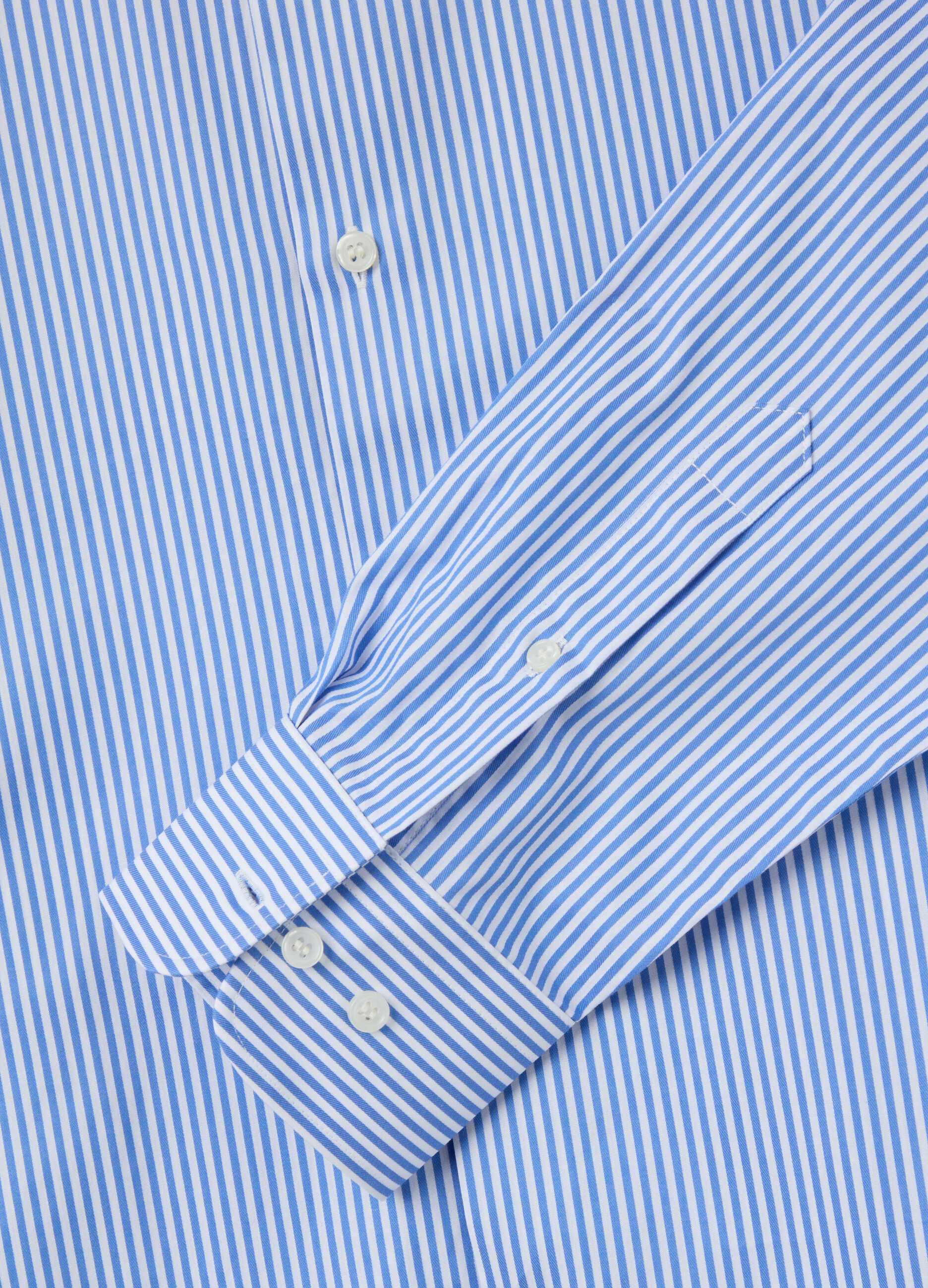 Camicia slim fit easy iron a righe bianche e blu