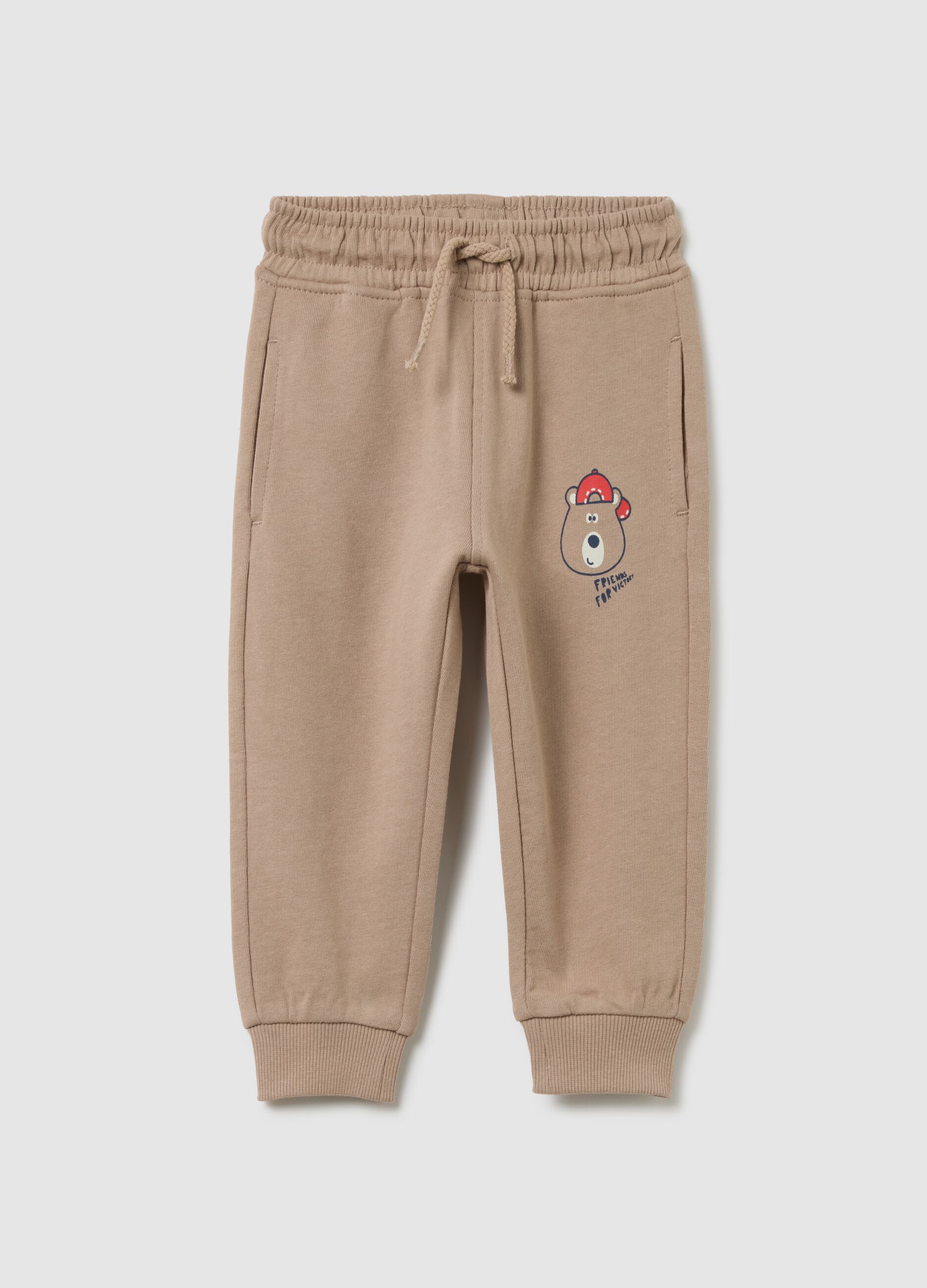 Children's trousers in pure cotton beige regular fit