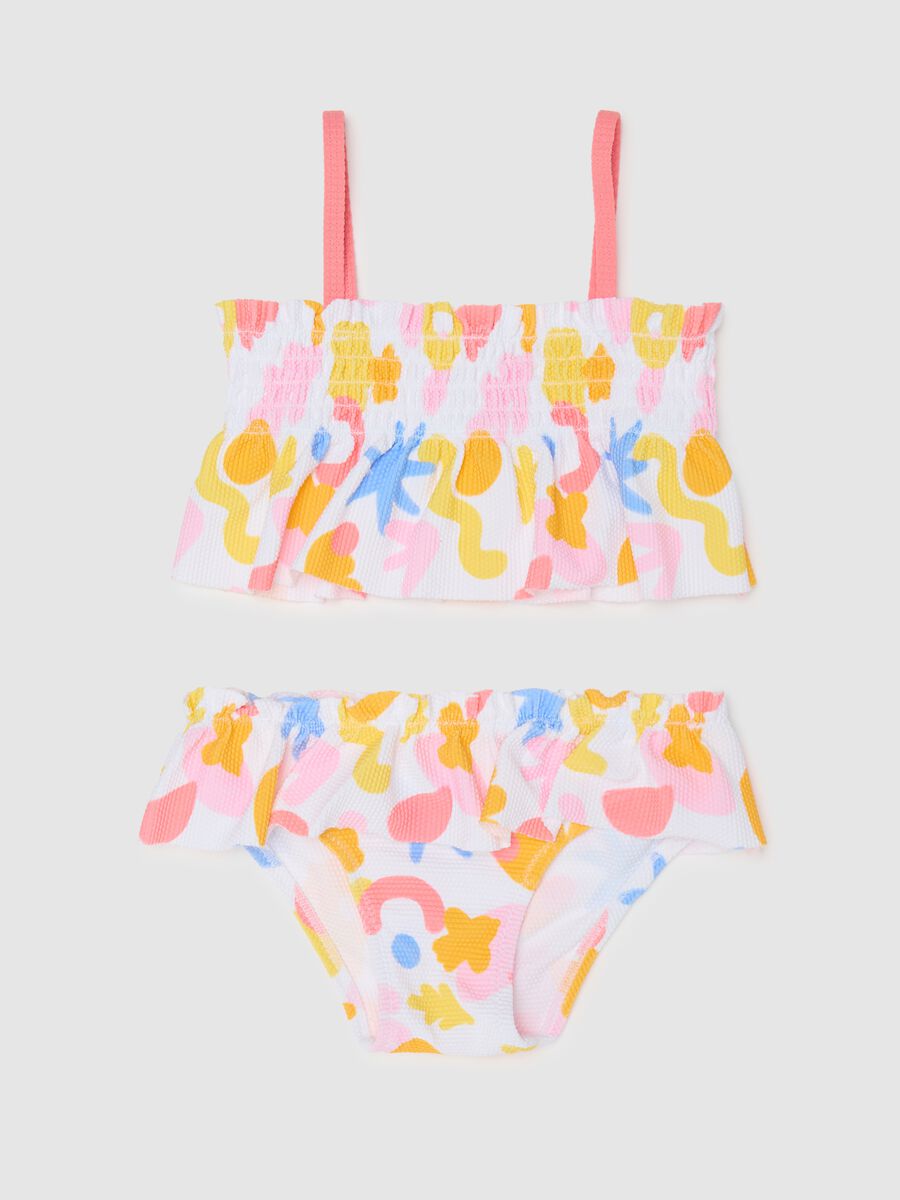 Girls’ bikini in multicoloured stretch fabric_0