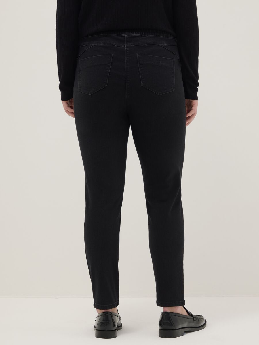 Black Stretch Cotton Skinny Fit Trousers_2