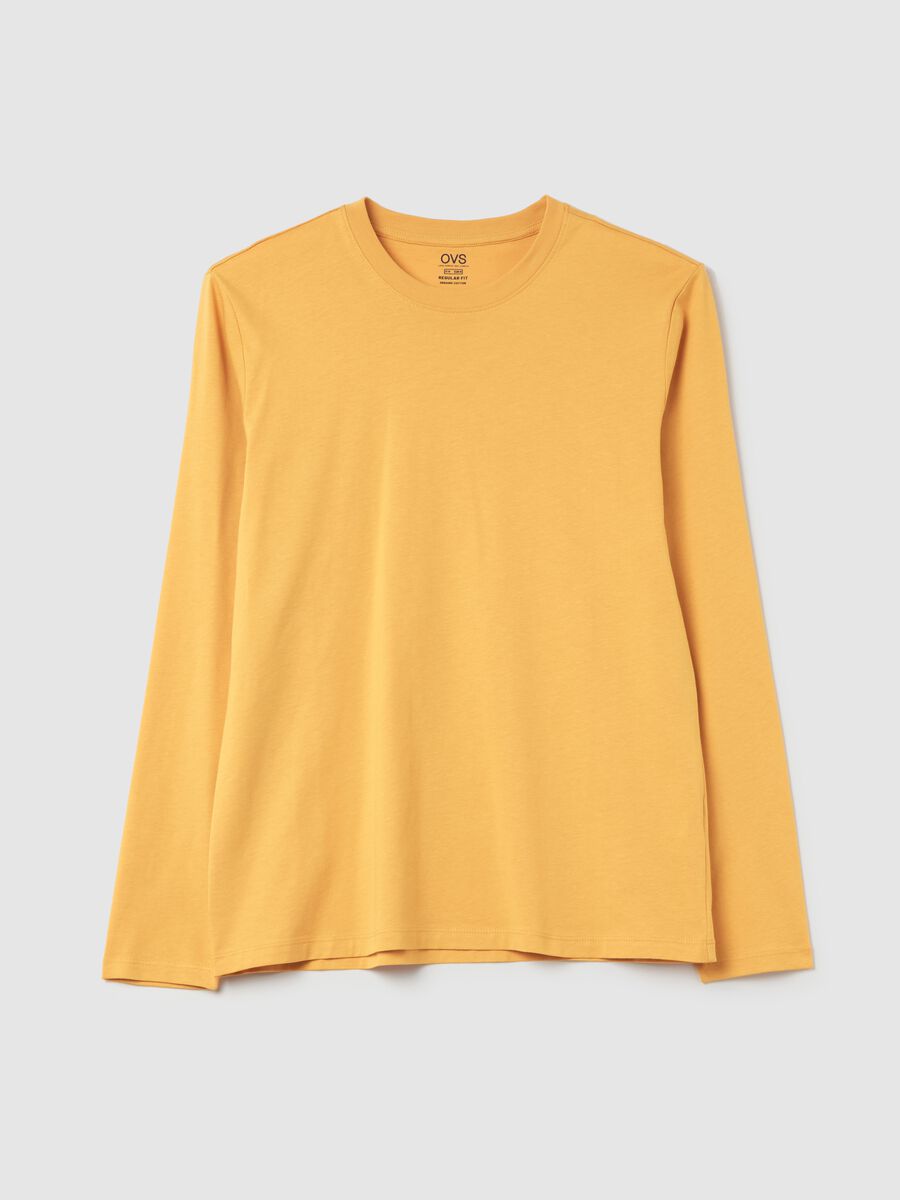 T-shirt with round neck and long sleeves in cotton_4