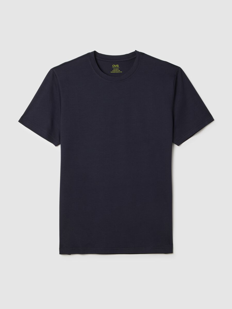 T-shirt in puro cotone blu regular fit_0