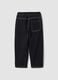 Black cotton and viscose blend joggers with elasticated waistband for boys_6