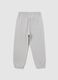 Children's grey regular fit cotton trousers with elasticated waist_1