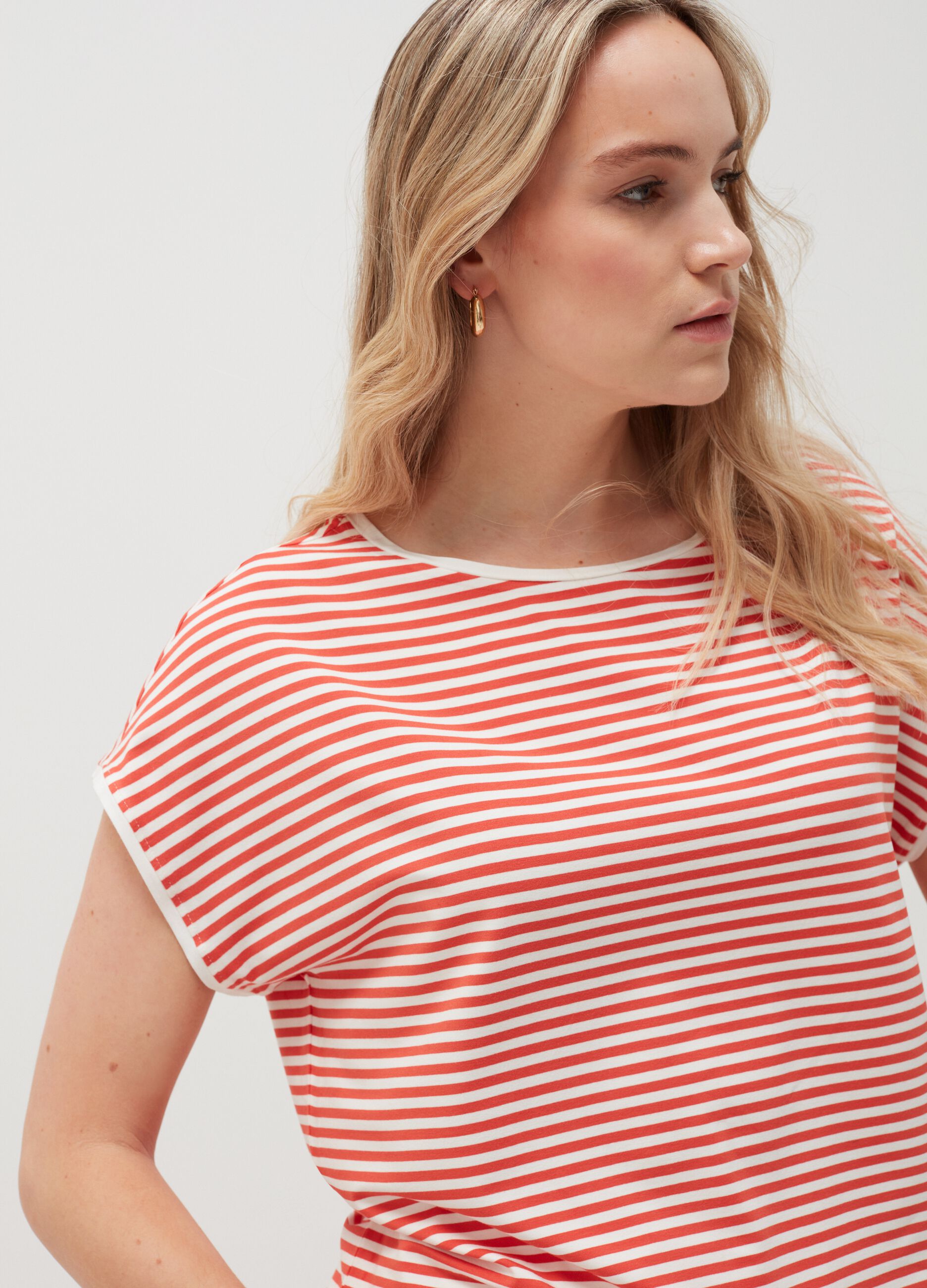 MYA Curvy striped T-shirt in viscose