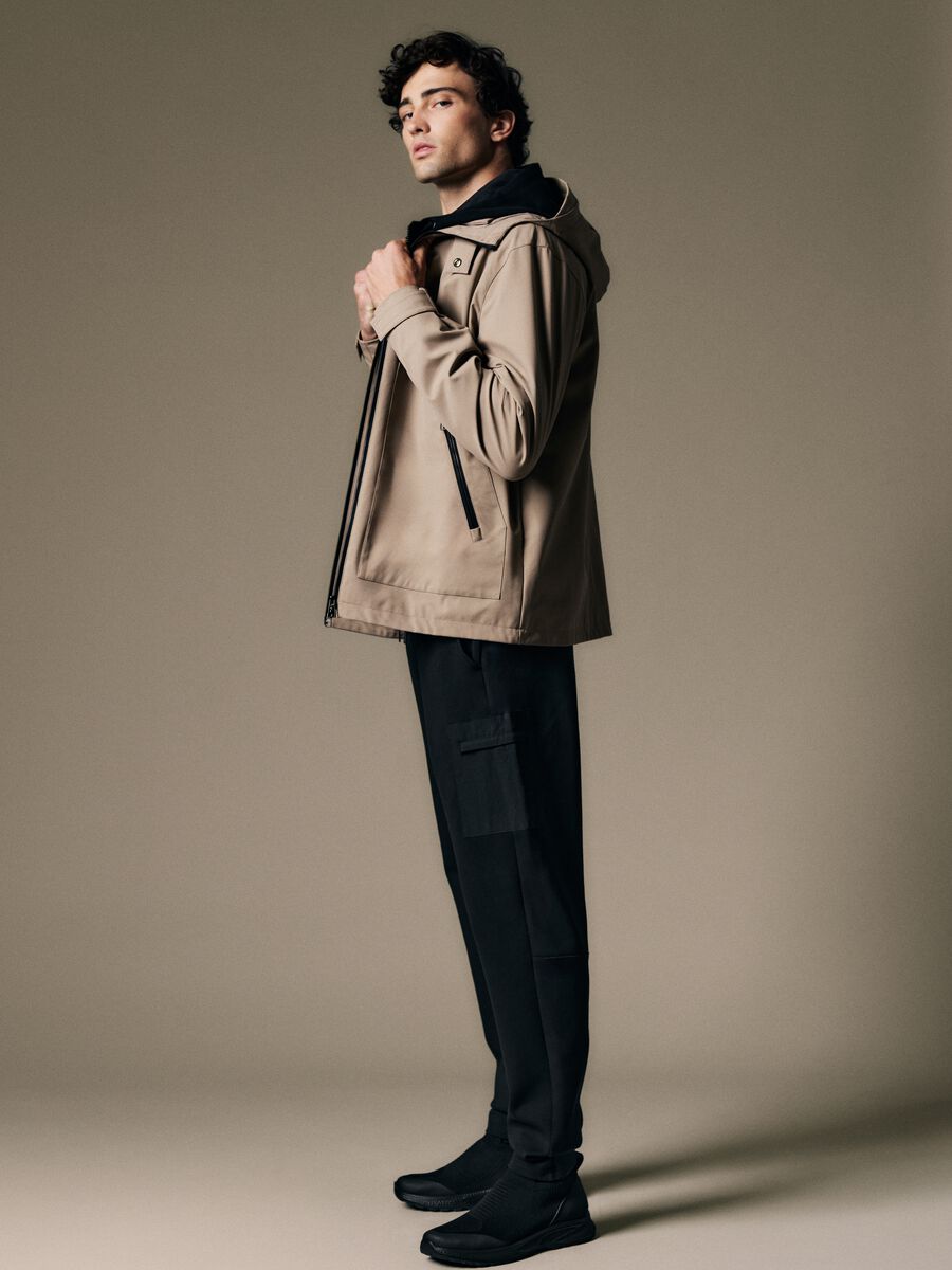 Beige jacket with zip_0