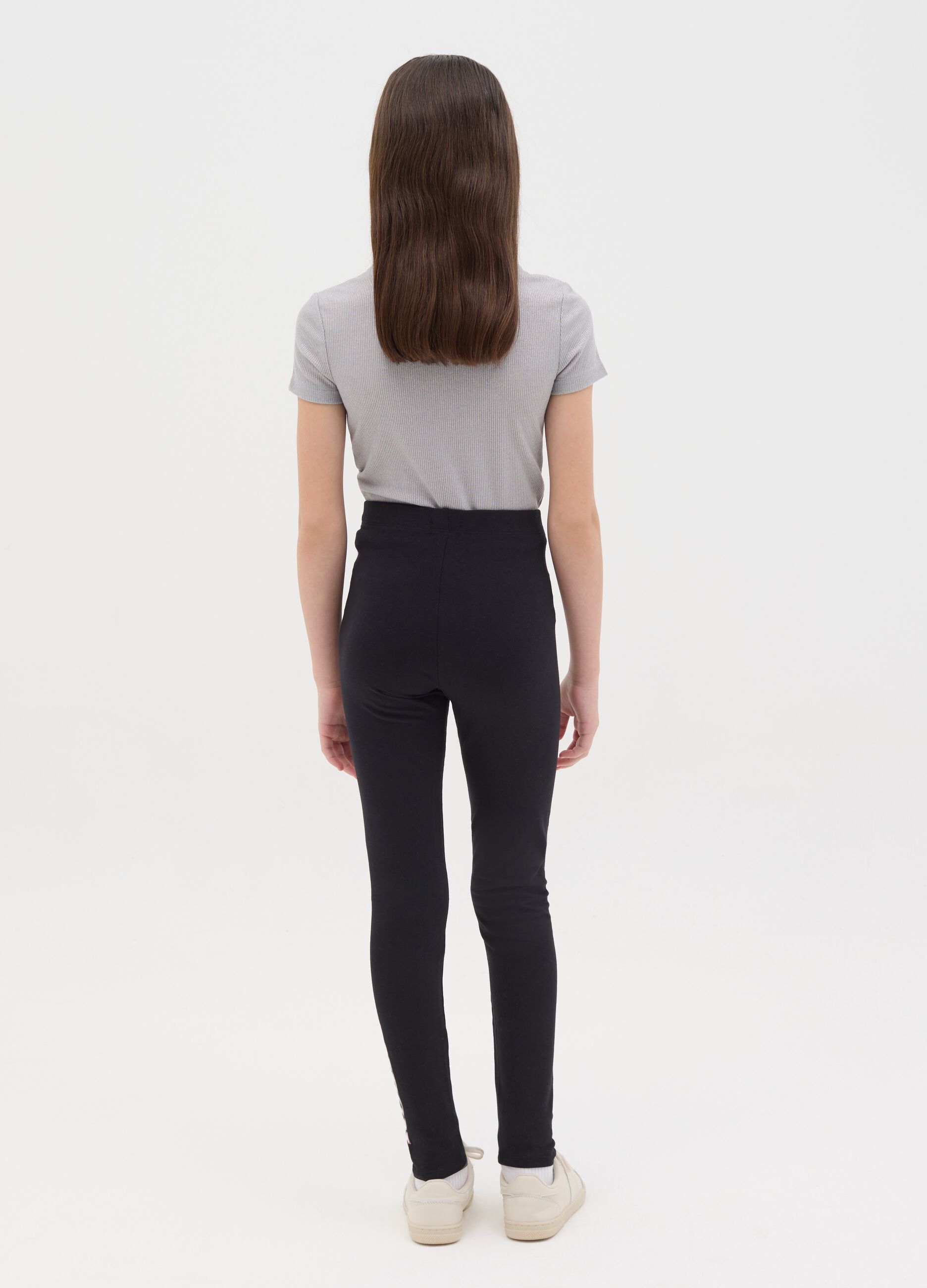 Printed stretch cotton leggings