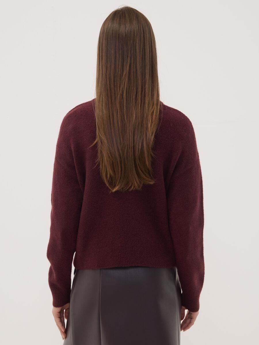 Red stretch wool crew-neck jumper, regular fit_3