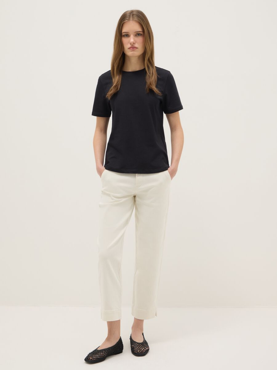 Black pure cotton regular fit T-shirt_1