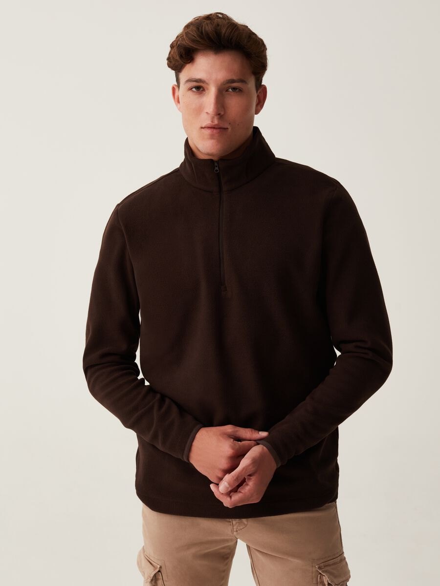 Half-zip sweatshirt in fleece_1