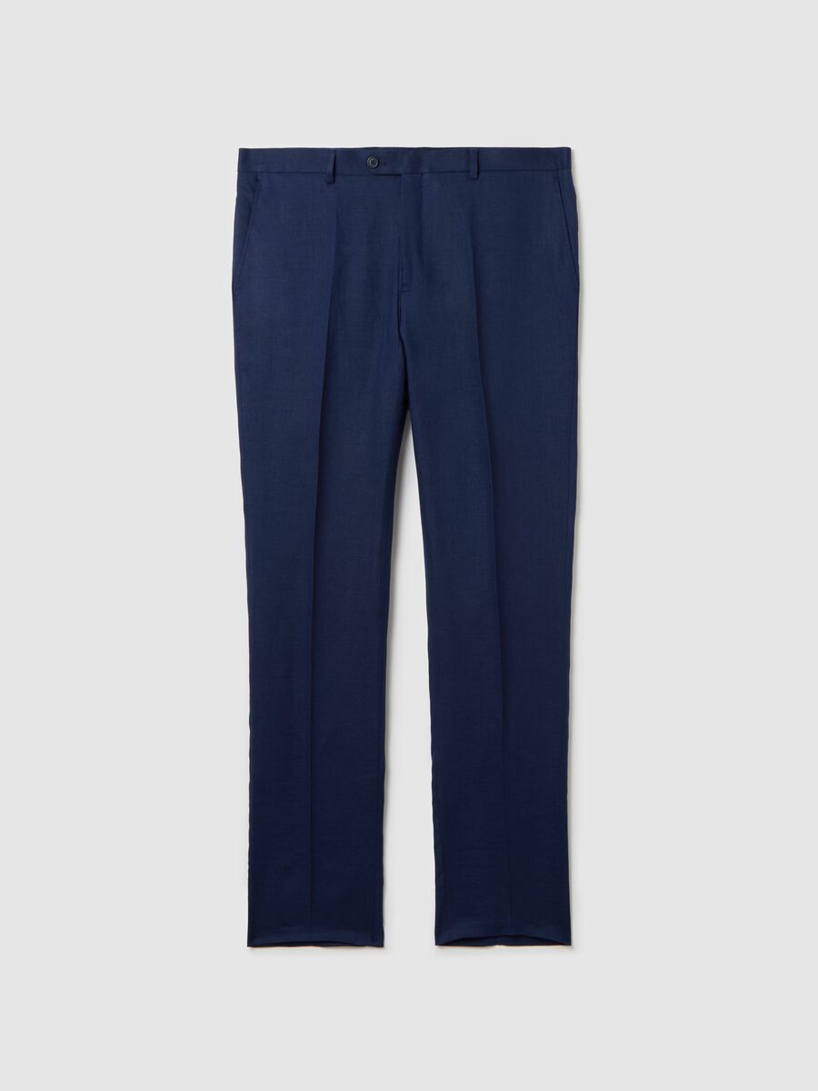 Oversized chino trousers in linen_4