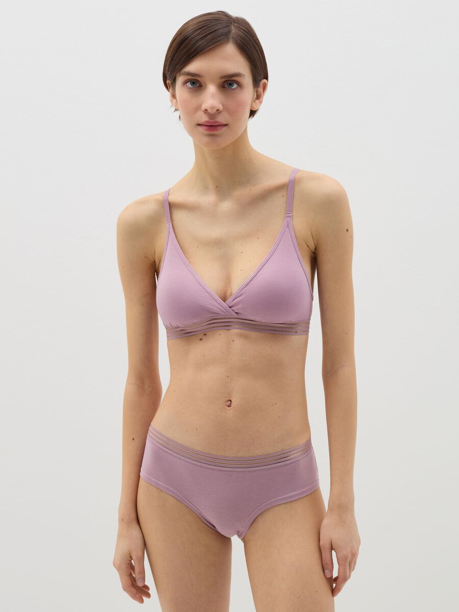The Triangle stretch cotton soft triangle bra_0