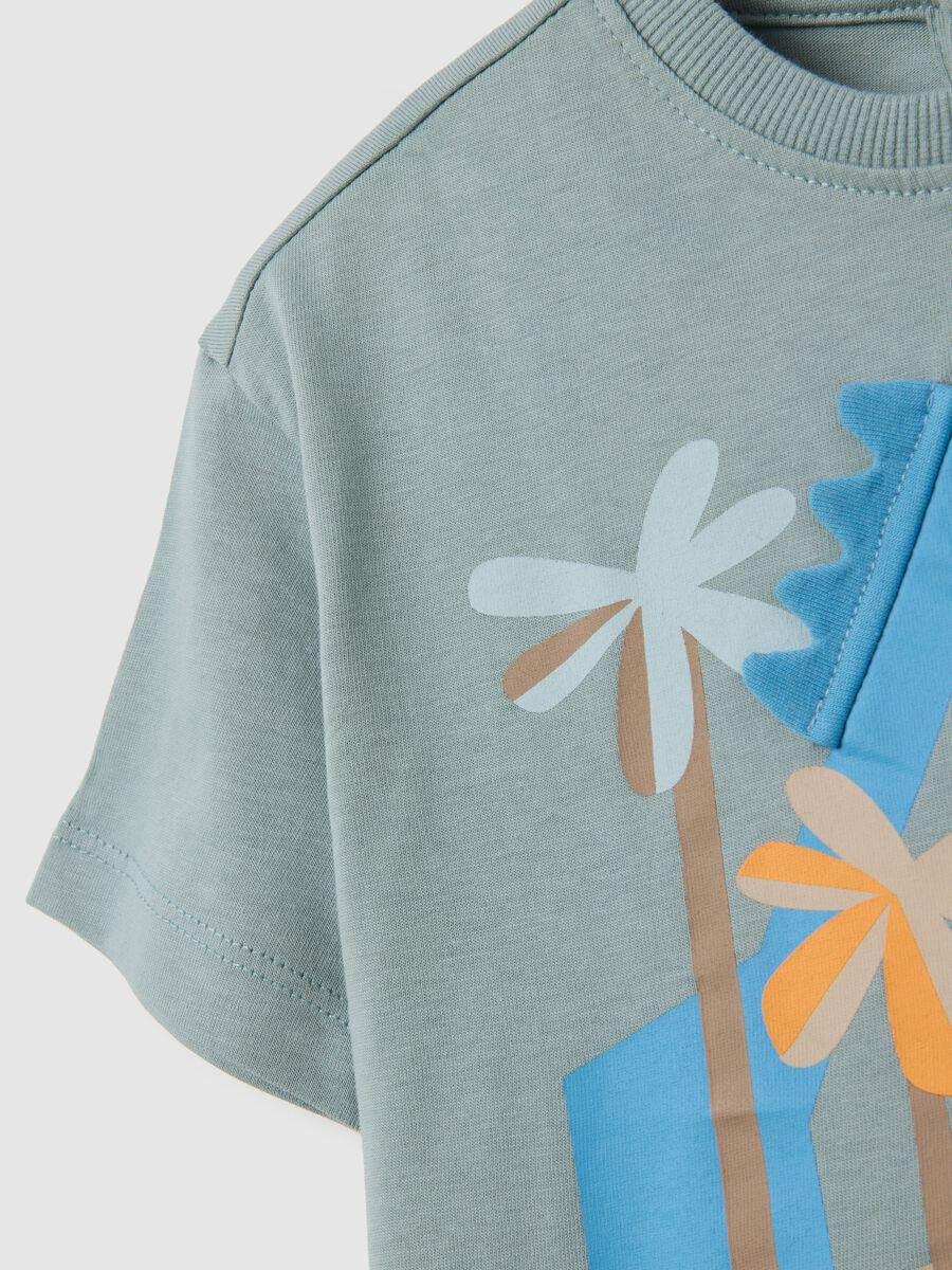 Children's green pure cotton T-shirt, regular fit_2