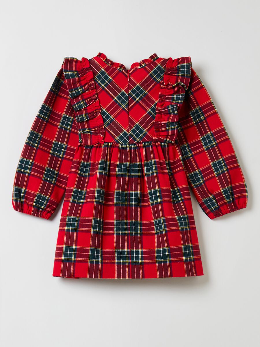 Abito in fantasia tartan con volant _1
