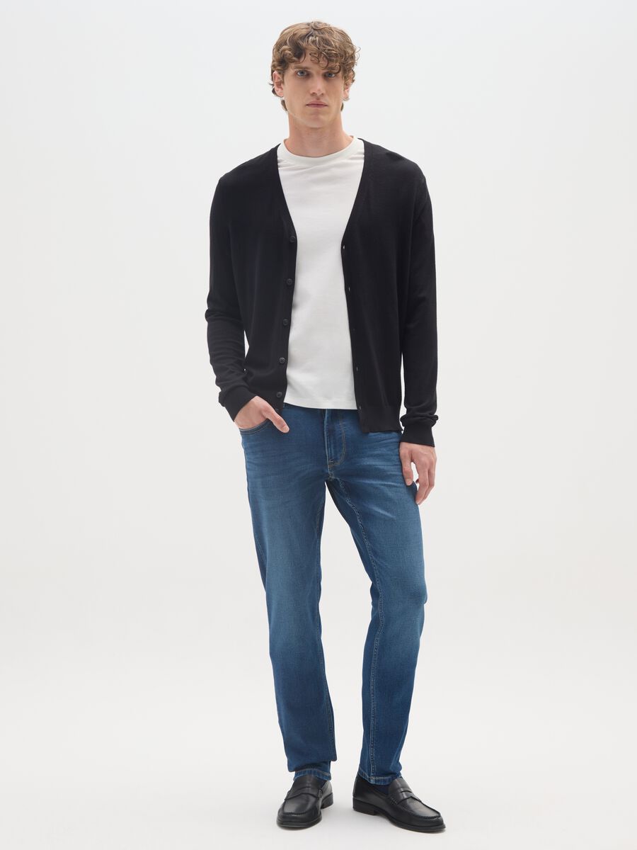 Jeans in denim blu slim fit_0