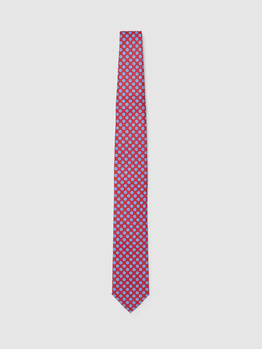 Cravatta multicolor da uomo con motivo geometrico_0
