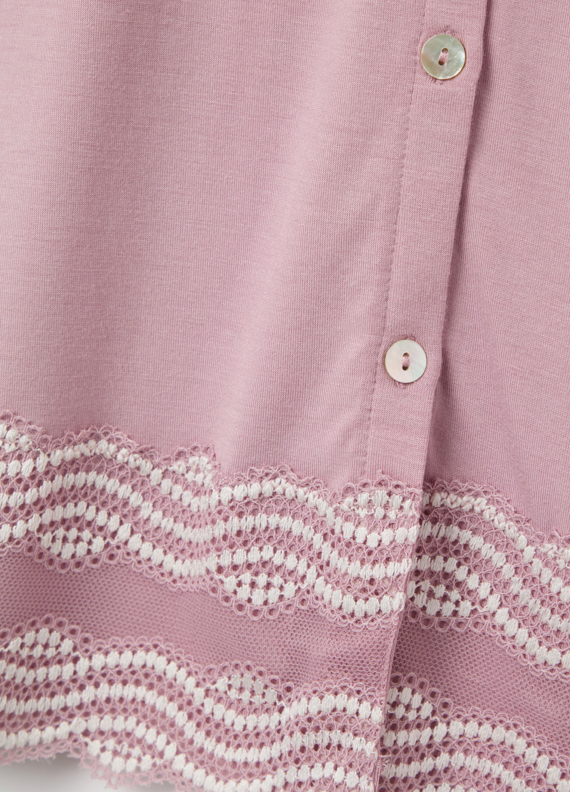 Modal pyjama top with contrasting details