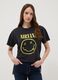 Black pure cotton Nirvana print T-shirt, regular fit_0