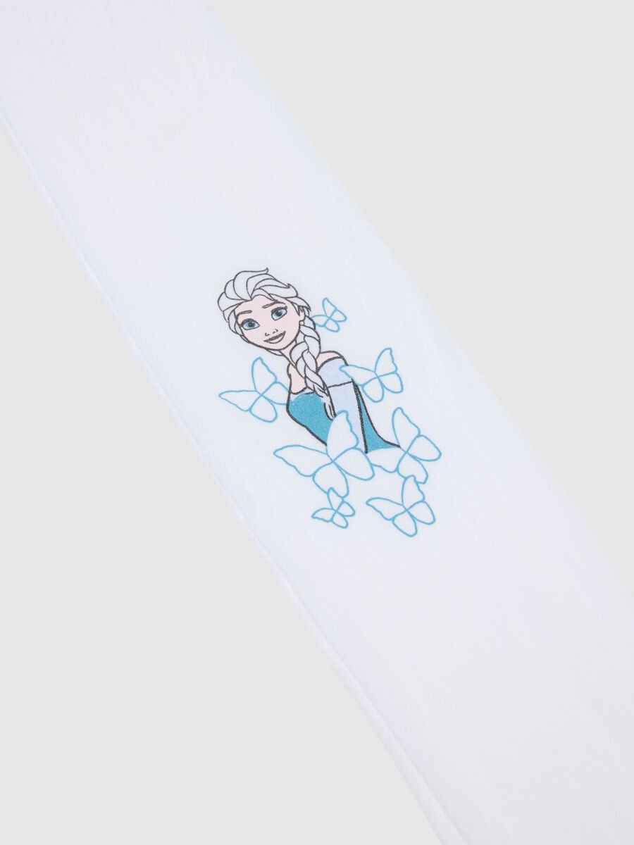 Collant elasticizzati bianchi da bambina con disegni Frozen_1