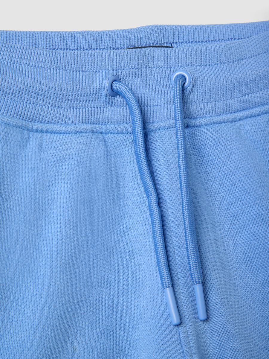 Shorts in puro cotone azzurro da bambina regular fit_2