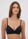 Black padded stretch-fabric bra_0